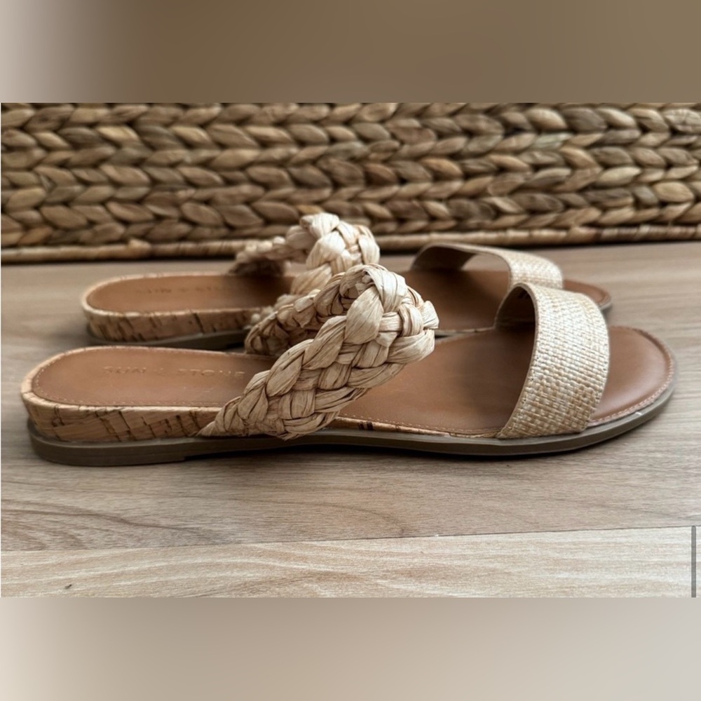 Sun + Stone Women's Braided Cream Sandals - Picture 2 of 6